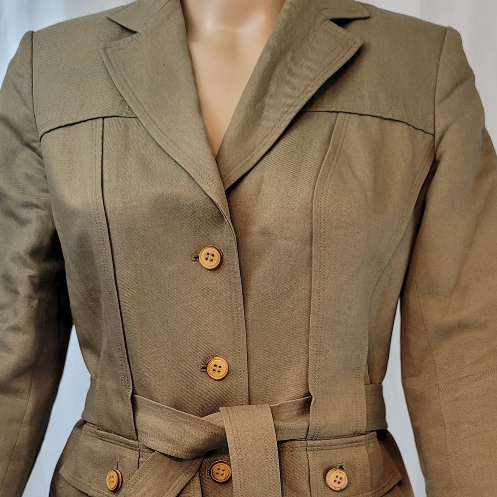 Talbots Petite Safari styled belted jacket. Made of Italian fabric